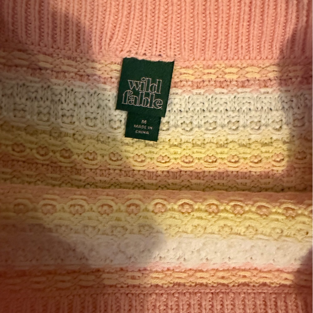Boho knit wild fable Pink and Yellow Striped Skirt - Picture 4 of 5
